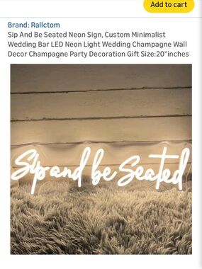 'Sip and Be Seated' LED Neon Sign - White